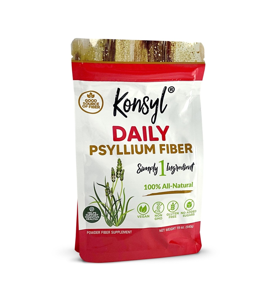 Konsyl Daily Psyllium Fiber Toz | 100% All-Do Doğal Psyllium Husk for Gut & Digestive Health | No Sugar, No Fillers 90 Serviss (540g)