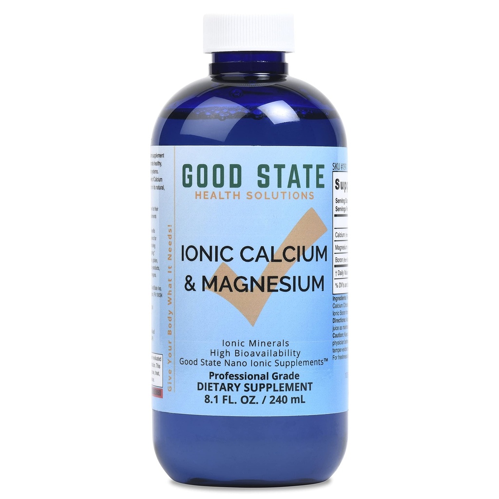 İyi Devlet Sıvı Ionicdis ve Magnezyum (72 mg kalsiyum elemental, 63 mg magnezyum elemental, 500 mcg boron elemental - 8 fl oz)