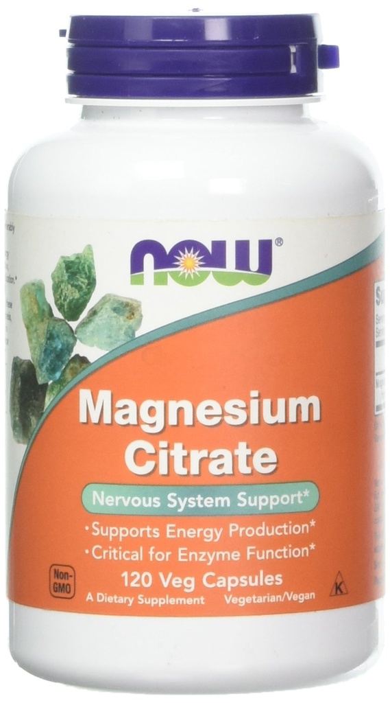 Now Foods Magnesium Citrate caps- 120 Vcaps ( 2-Pack)