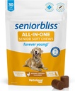 Vetnique Seniorbliss Senior Dog Πολυβιταμίνη με Γλυκοζαμίνη, Ωμέγα 3 Fish Oil, και Προβιοτικά - για Σκύλοι αρθρώσεις, Digestive και ανοσοποιητική υποστήριξη για Βέλτιστη Υγεία (All-in-One Daily Vitamin, 30 Ct)