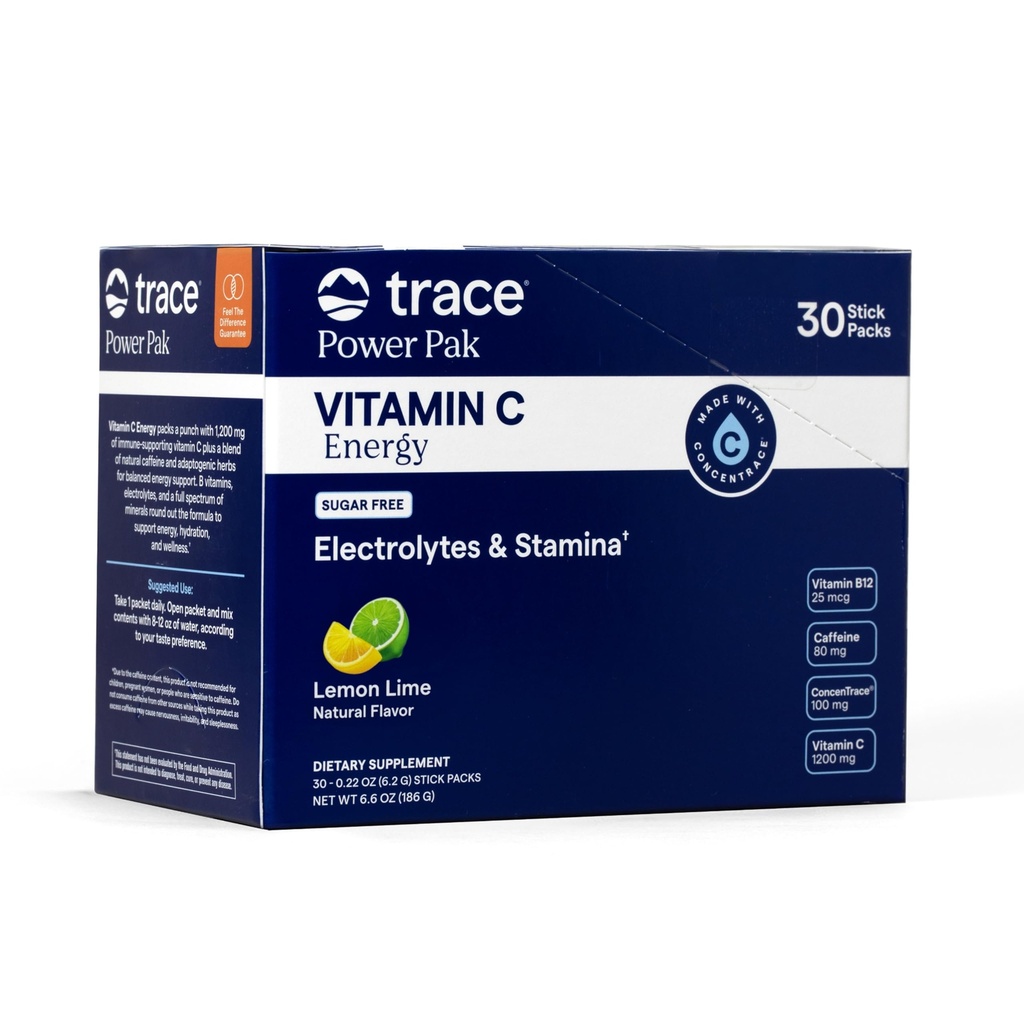 Trace Minerals Power Pak - Vitamin C Energy Lemon Lime