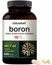 Boron 10mg, MCT Oil ile 300 Softgels | Yüksek Absorpsiyon | Triple Action Boron Supplement for Men & Women | Glycinate, Citrate, & Aspartate Kompleksi | Trace Minerals for Hormon, Bone, & Ortak Destek