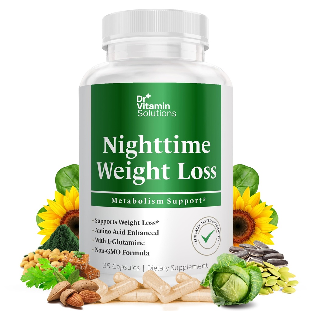 Nighttime Fat Burner Supplements - Appetite Suppressants for Weight Loss - Night-Time Fat Burner for Women & Men - Metabolism Booster Weight Loss Pills - 35 Capsules