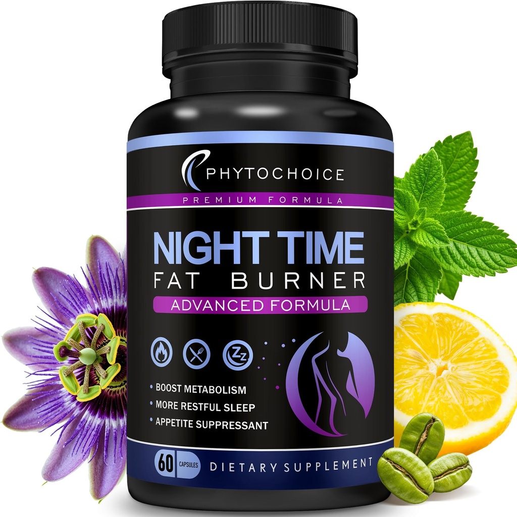 Night Time Fat Burner - Kilo kaybı Diyet Pills with Magnezyum Melatonin CLA L-Carnitine that Work at Night, Appetite Suppressant, Carb Blocker, Nighttime Metabolism ATM for Women and Men 60 Caps.