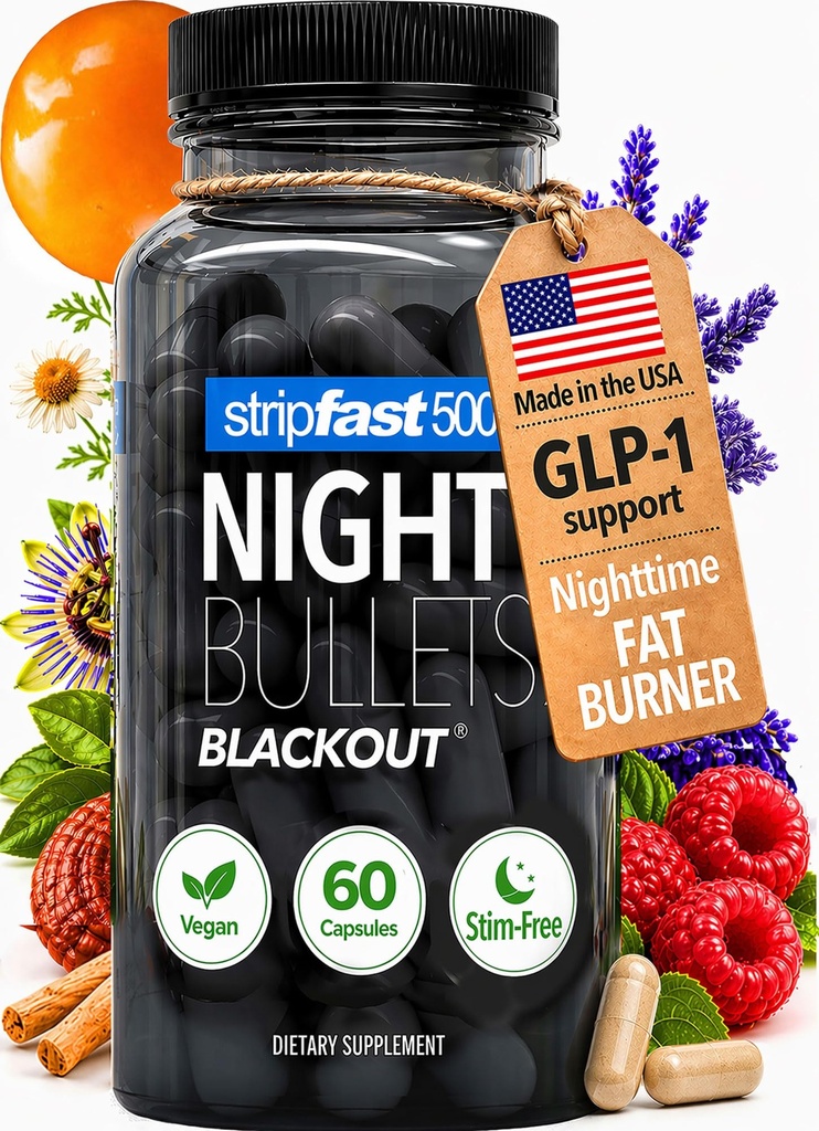 Gece Bülteni Kadın ve Erkekler için Pills, Stim-Free Nighttime Fat Burner, GLP-1 Desteği, Appetite Suppressant, Diyet Pills with Ashwagandha & CLA, 60 Capsules
