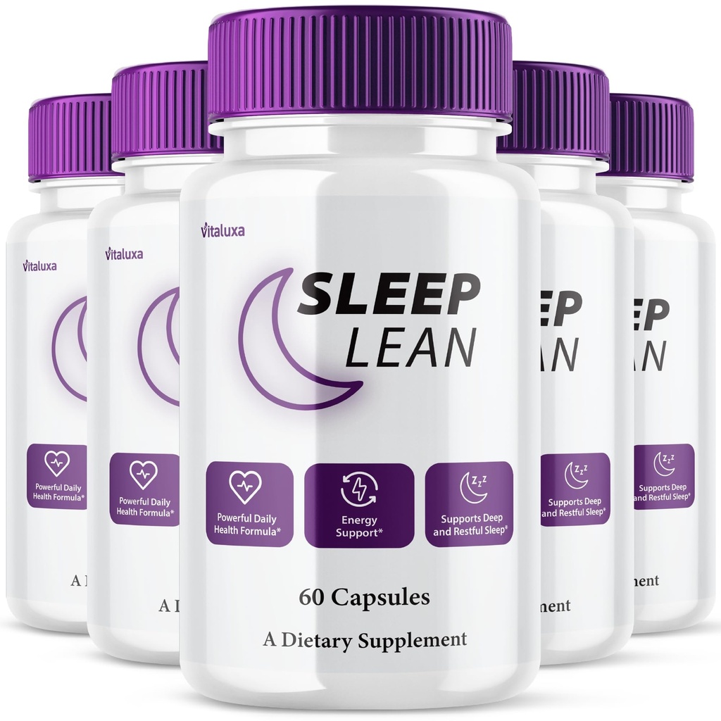 (5 Pack) Sleep Lean Pills, Official Sleep Lean Dietary Supplement Capsules Nighttime PM Support Aid, SleepLean Supps All Natural Max Strength Premium Over Night Calming Relaxation Formula (300 Ct)