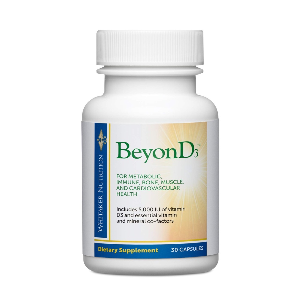 Dr. Whitaker's BeyonD3 - Vitamin D3 Supplement 5,000 IU Plus Boron, Vitamin K2, Magnesium & Zinc - Supports Immune Health, Calcium Metabolism & Bone Mineralization (30 Capsules)