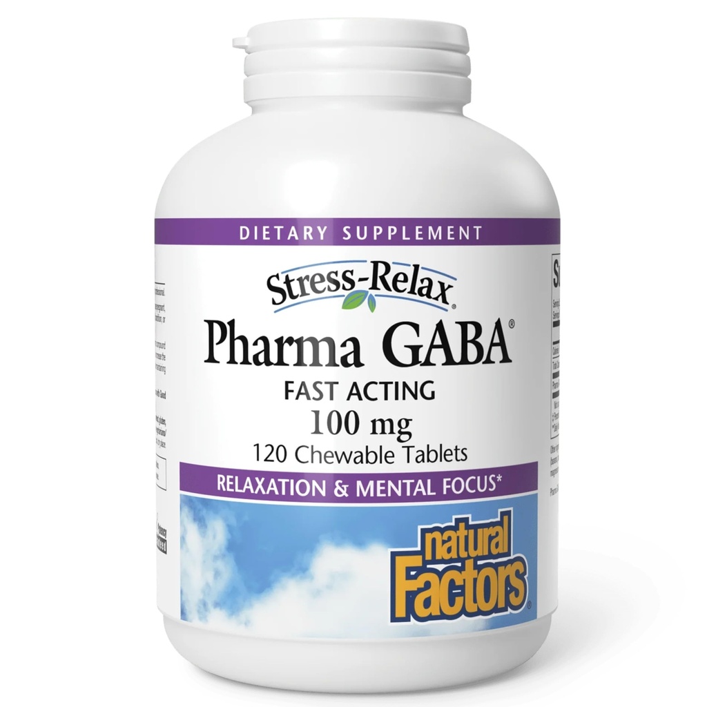 Φυσικοί Παράγοντες Pharma GABA - Συμπλήρωμα διατροφής Υποστηρίζει την ποιότητα του ήρεμου ύπνου και ύπνου - Φυσικό, γρήγορης εργασίας συμπλήρωμα Βοηθήματα Εστίαση & υγεία του εγκεφάλου - 120 Μασώμενα δισκία (60 εξυπηρετούν)