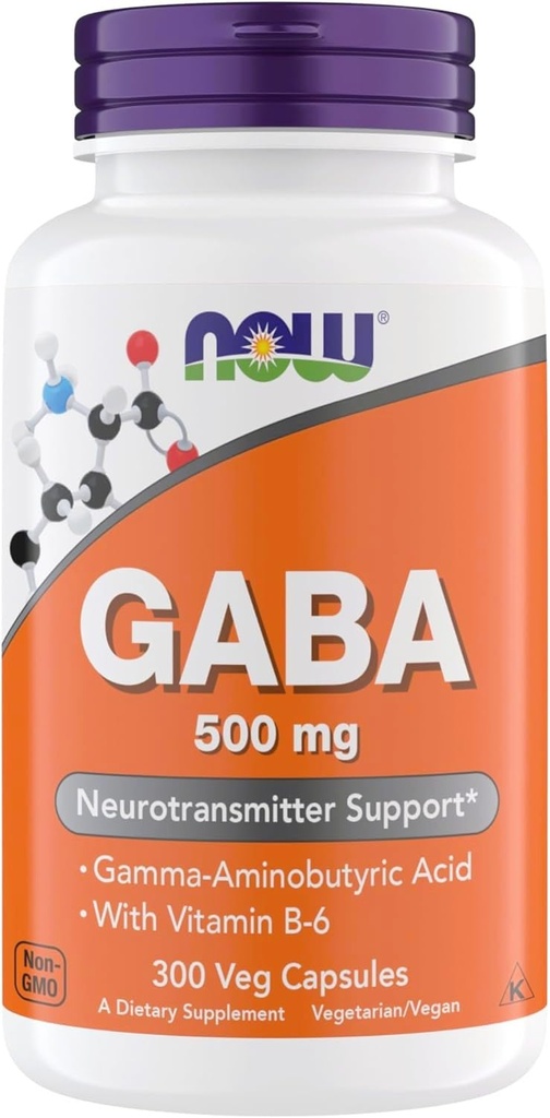 Τώρα Συμπληρώματα GABA 500 mg κάψουλες, Premium GABA συμπλήρωμα για την ανακούφιση από το στρες, χορτοφάγους, Vegan, και Kosher φιλικό, Ιδανικό για την ισορροπημένη λειτουργία του εγκεφάλου *, 300 κάψουλες
