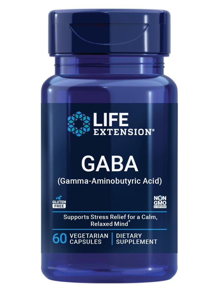 Life Extension GABA, Stres Desteği, GABA Supplement, Mood Support, Sleep, Relaxation, Gluten-Free, Non-GMO, Vegetarian, 60 Capsules