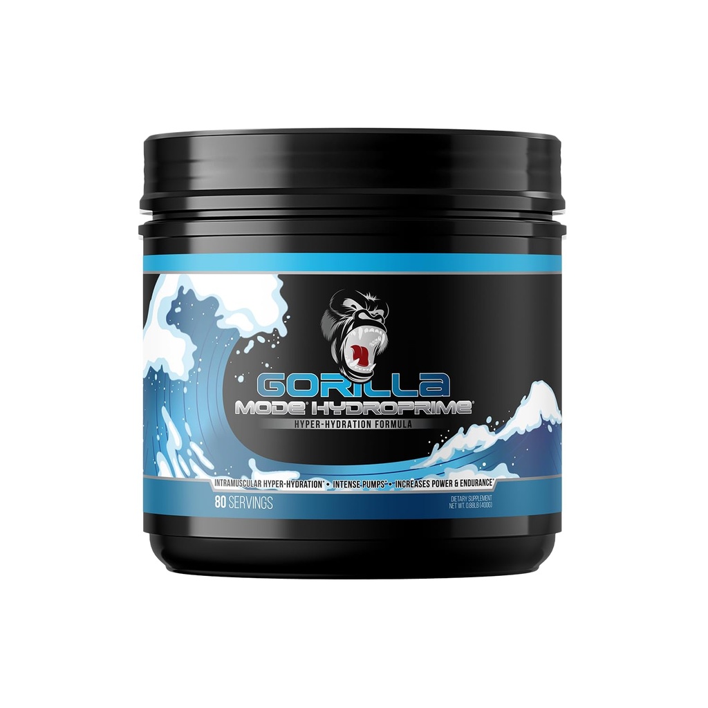 Gorilla Mind Hydroprime® Glycerol Pre-Workout - Intense Pumps için Pre-Workout Formula · Intramuscular Hyper-Hydration · Artan Power & Endurance/Mixes Flawlessly - 400g