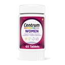 Centrum Multivitamin για γυναίκες, Multivitamin / Multimineral συμπλήρωμα με σίδηρο, βιταμίνη D3, Β Βιταμίνες και Αντιοξειδωτικές Βιταμίνες C και E, Χωρίς γλουτένη, Μη ΓΤΟ Συστατικά - 65 Μέτρα