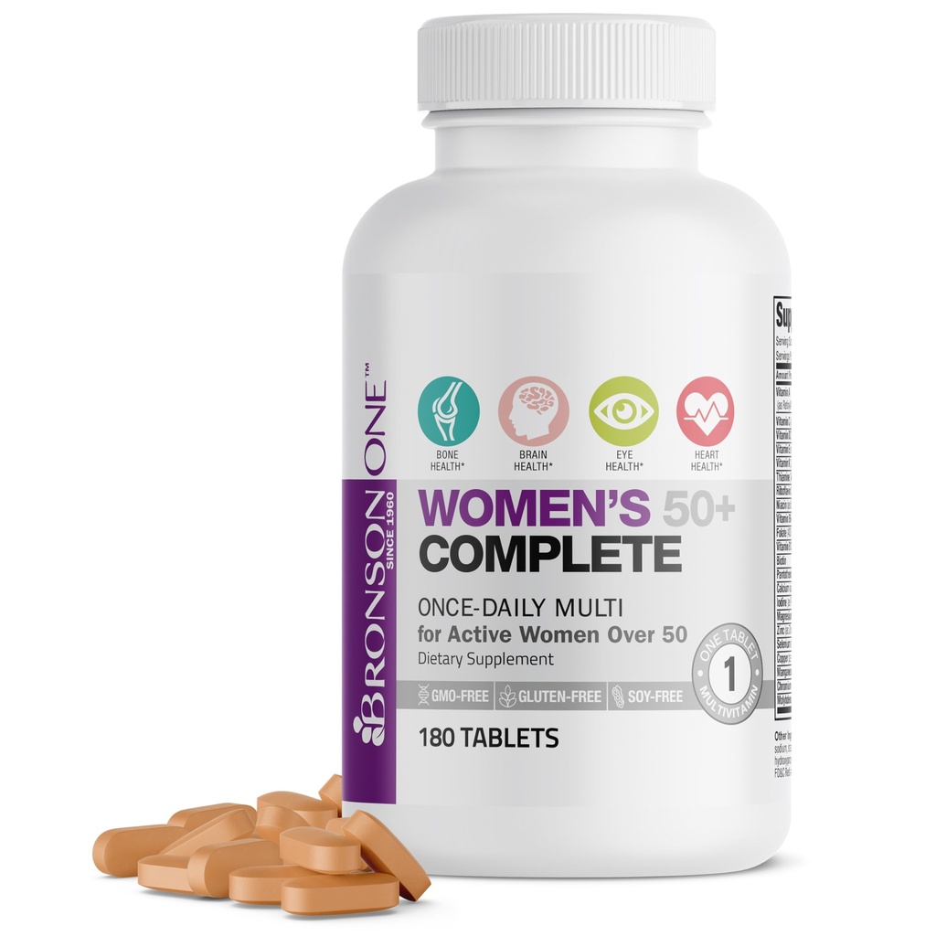 Bronson ONE Daily Women’s 50+ Complete Multivitamin Multimineral, 180 Tablets