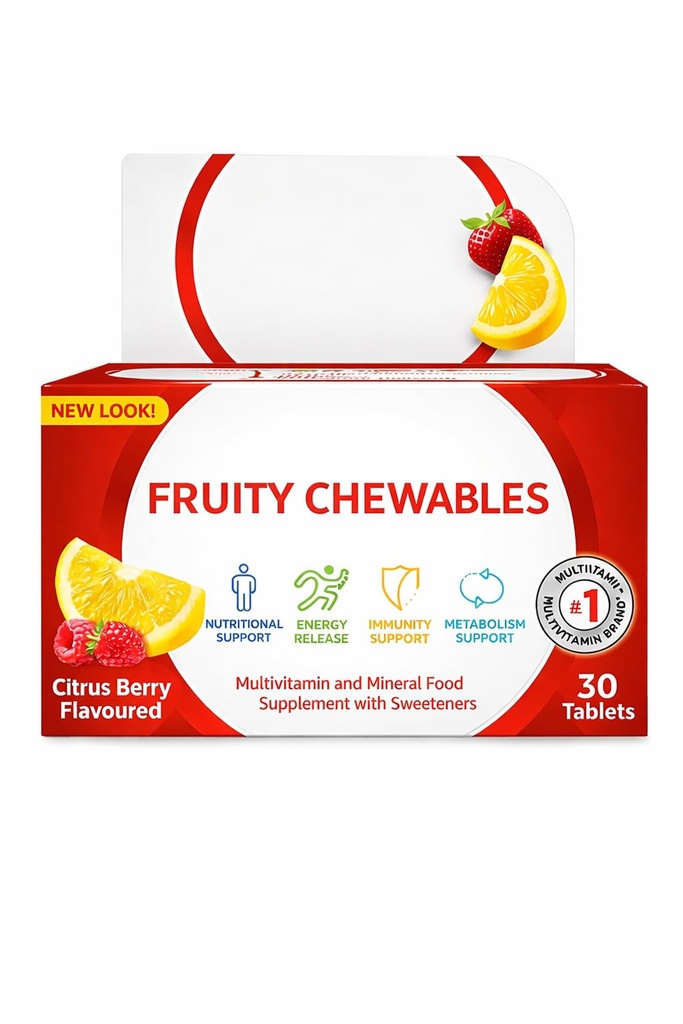 Centrrum Fruity Chewables Πολυβιταμίνη & Ορυκτά Δισκία - 30 Tablet 