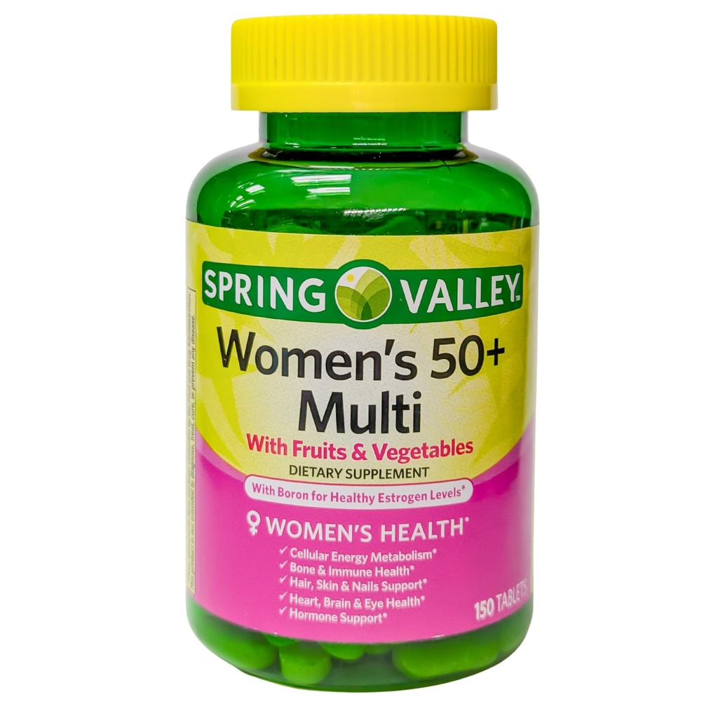 Spring Valley Women's 50+ Multi with Fruits & Sebzes Diyetary Supplement 150 Tablet (One Şişe)