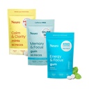 Neuro Focus & Calm Cognitive Bundle – Energy & Focus Nootropic Gum (90), Calm & Clarity Stress Support Mints (90) & Memory & Focus Nootropic Gum (90)