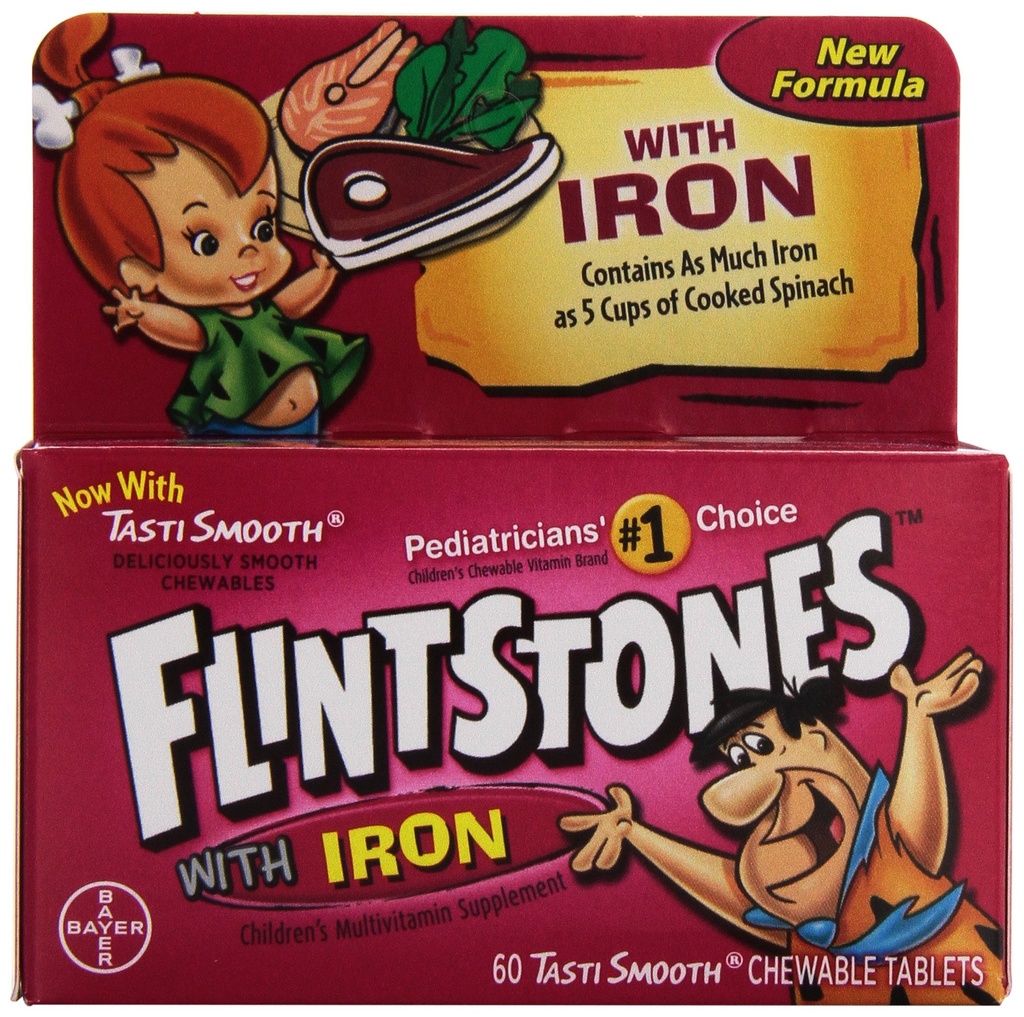 Flintstones πολλαπλές βιταμίνες με σίδηρο, 60 ct