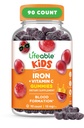 Çocuklar için Demir Supplements | 10 mg | Vitamin C | Great Tasting Iron Gummies for Kids | Vegan Non GMO Kids Iron | for Immune Health and Iron Deficiency | 90 Gummies | Lifeable