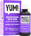 NovaFerrum Yum | Bebekler, Toddler & Çocuklar için Demir ile Multivitamin | Immune Support | 4 & Under | Gluten Free Certified | Sugar Free | Raspberry Grape | 120 Hizmet