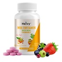 Heivy NEW Children Multivitamin Chewable - 120 Tablets for Bone, Eye, and Vitamin Health - Υποστηρίζει την ανάπτυξη και την ανάπτυξη με βιταμίνη D3, C & B- Complex