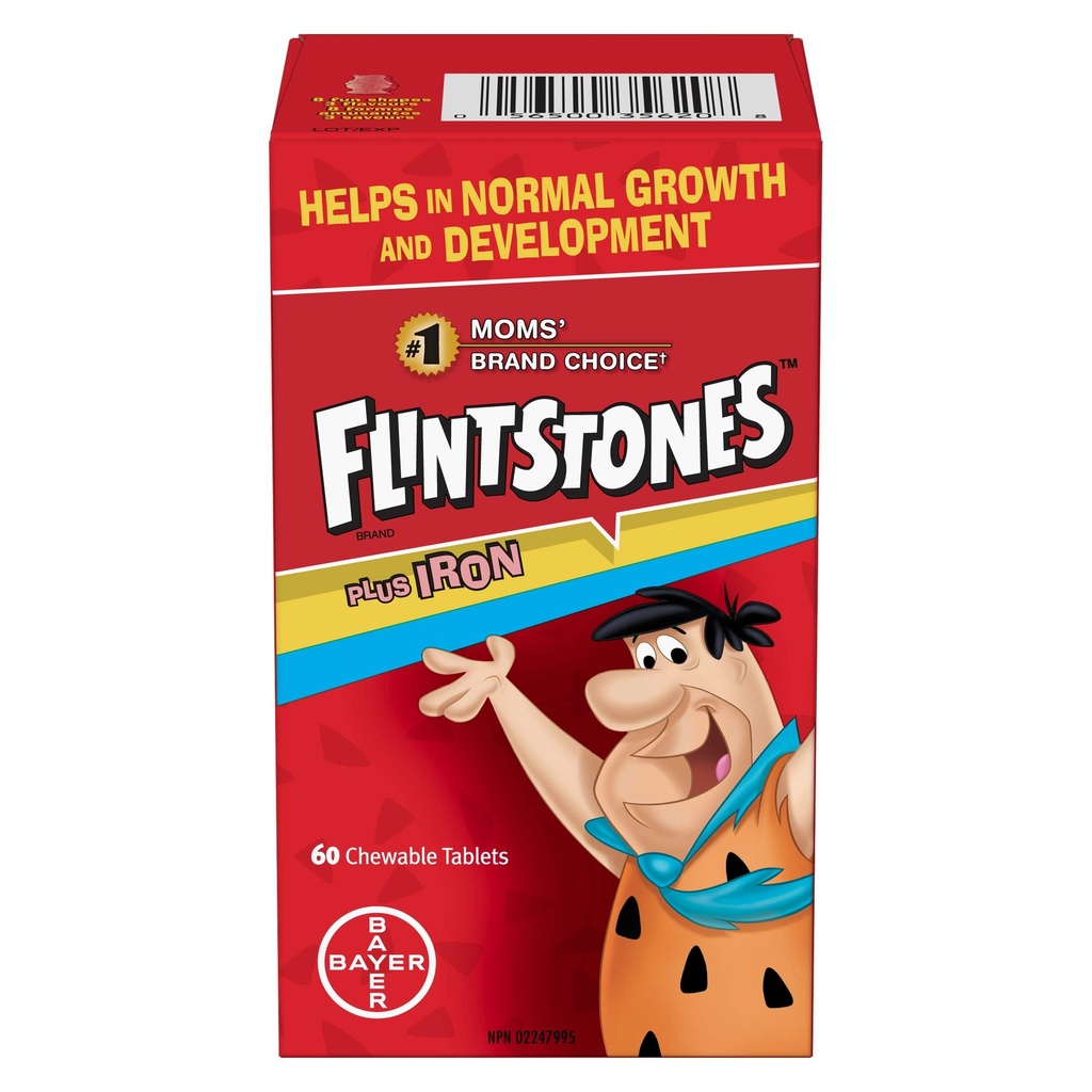 Flintstones Plus Iron Multivitamins, 60 Chewable Tabletler