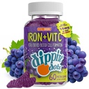 Vital+Boon - C & B12 Gummies (60 Kont) Kırmızı Kan Hücre Formasyon için Yaşam | Gum Drop Grape Real Pectin Fruit Chew Supplements | Vegan, Non-GMO, Gluten Free & Gelatin Free