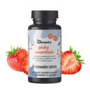 Picky Essentials Kids Multivitamin with Iron + Zinc | 20+ Essential Nutrients | Ages 2+ | Naturally Strawberry Flavored | Vitamins and Minerals A, C, D3, Bs | No Added Sugar | 60 Chewable Tablets