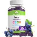 Çocuklar C vitamini ile Demir Gummies - Lezzetli - Enerji ve Kan Sağlığı Desteği - Gluten Free Non-GMO Vegetarian Children's Iron Supplement for Kids and Toddler Age 2+ (120 Count)