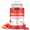 Kadınlar ve Çocuklar için Demir Gummies - Kan Builder, Enerji, Demir Deficiency & Anemia - Sugar Free Vegan Strawberry 60 ct