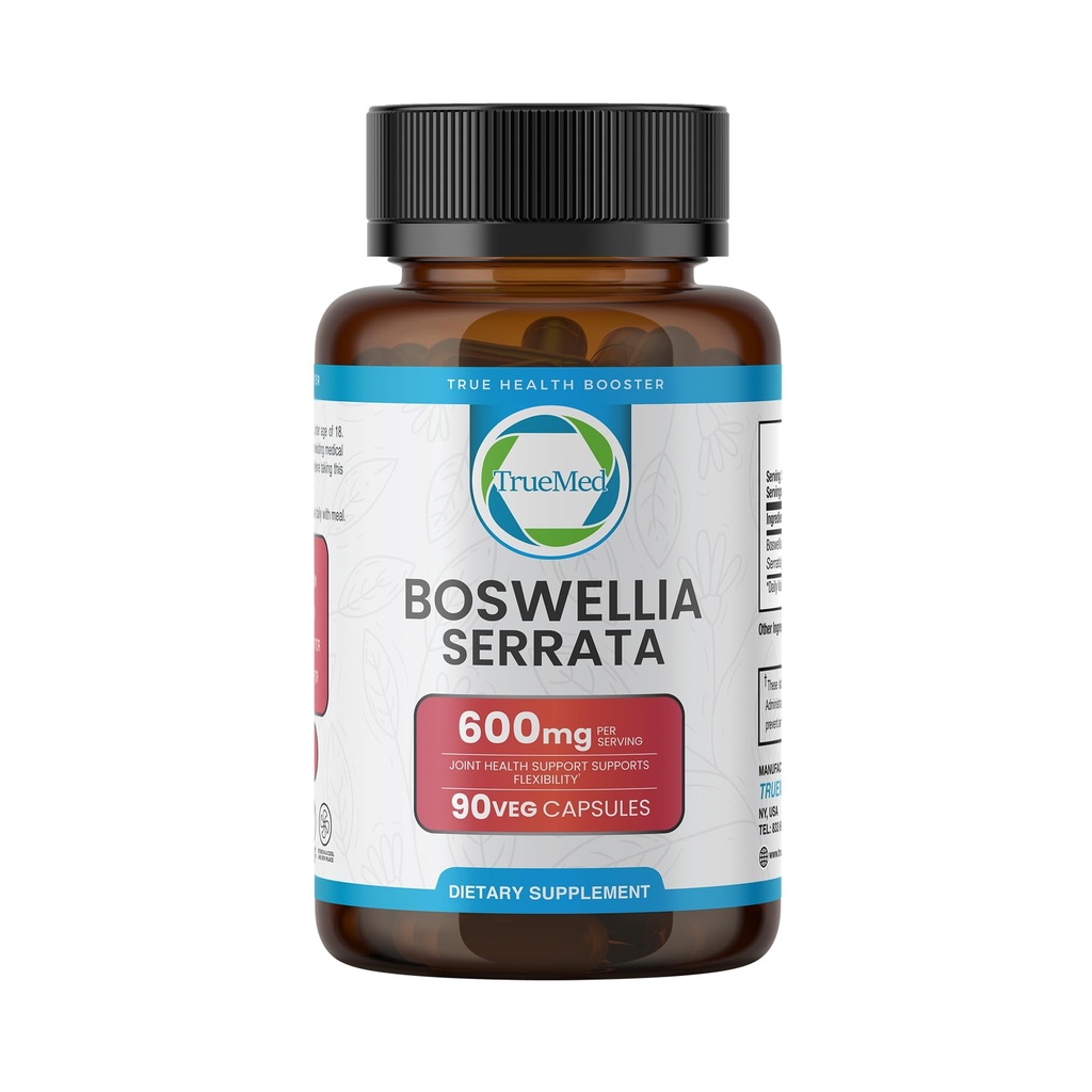 Boswellia Serrata 600mg 65 Boswellic Acid Extract Supports Joint Comfort, Flexibility & Mobility Natural Herbal Wellness Supplement Vegan, Non-GMO, Gluten-Free 90 Veg Capsules.