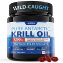 Έλαιο κριλ Ανταρκτικής 1200 mg Συμπλήρωμα Ωμέγα 3, Ωμέγα 3 Κριλ Λάδι Softgels w/EPA, DHA, Ασταξανθίνη & Φωσφολιπίδια για τον εγκέφαλο & αντιοξειδωτικό, Με Βιώσιμη προέλευση, Χωρίς Αλιευτική Επίγευση, 120 Softgels