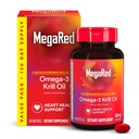 MegaRed - Omega-3 Krill Oil 350 mg Softgels (130 Bir Şişede Kont), EPA & DHA Omega-3 Fatty Asits No Fishy Aftertaste Beyond Fish Oil, Contains Antioksi Astaxanthinhinhin