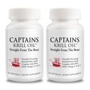 Captains Pure Antarktika Krill Oil Softgels | Omega 3 EPA, DHA with Astaxanthin & Phospholipids| Nomixs or Chemical | 1000 mg per Service, 60 Capsules, 2Pack