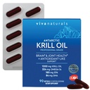 Viva Naturals Antarktika Krill Oil, 1200 mg - Omega-3 DHA & EPA Ortak Sağlık için Astaxanthin ile, No Fish Burp, 90 Softgels