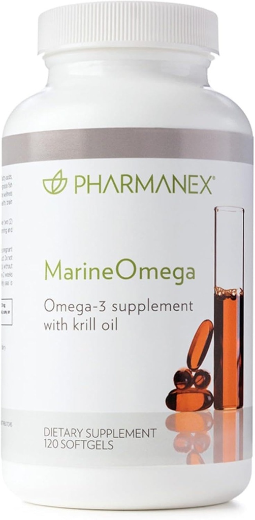 Pharmanex Marine Omega, Omega-3 Fatty Acids & Krill Oil Supplement, 1200 mg DHA & EPA, 120 Softgels, Supports Heart, Brain, Joint, & General Health