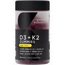 Sports Research® Vegan Vitamin D3 + K2 Sugar-Free Gummies - 125mcg (5000iu) Vitamin D w/ 100mcg Mk7 Vitamin K - Υποστηρίζει την υγεία των οστών και του ανοσοποιητικού * - Vegan Certified · Μη-GMO · Soy Free - 60 Count