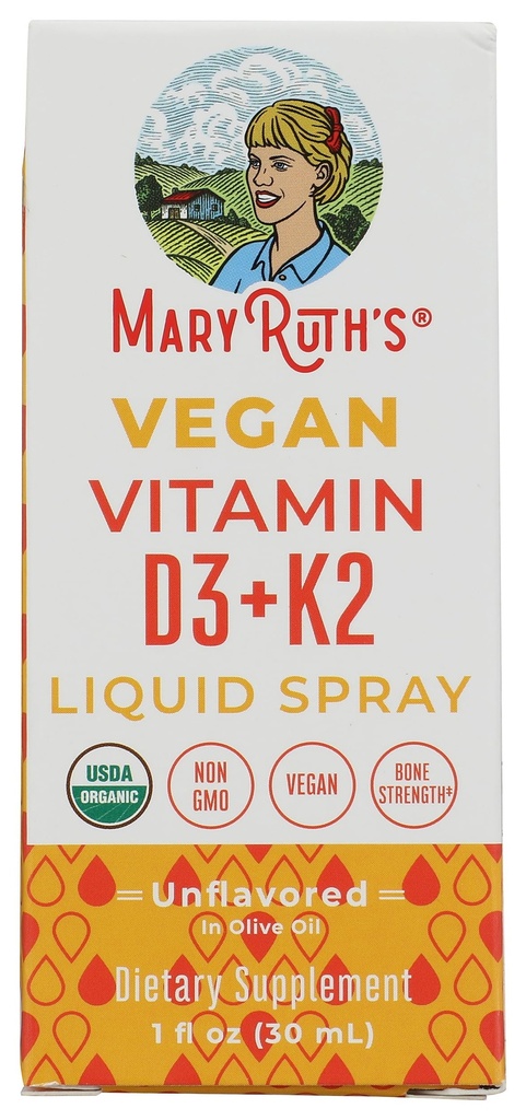 Mary Ruth's Organic Vitamin D3 Plus K2 Spray, 1 FZ