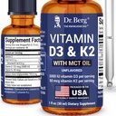 Dr. Berg Μέγιστη Δύναμη Βιταμίνη D3 K2 Υγρές σταγόνες με MCT Oil – 5.000 IU Υγρή Βιταμίνη D3 με K2 – Υποστηρίζει ισχυρά οστά, καρδιά, ενέργεια, ανοσία, και συνολική ζωτικότητα* - Χωρίς γεύση 1 Fl Oz