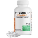 Bronson Vitamin K2 MK-7 Menaquinone 100 mcg Non-GMO, 120 Capsules