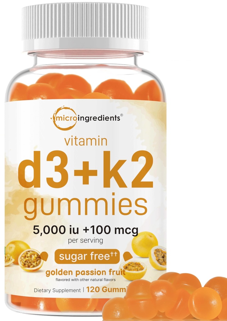 Micro Συστατικά Βιταμίνη D3 K2 Gummies, 120 Count 