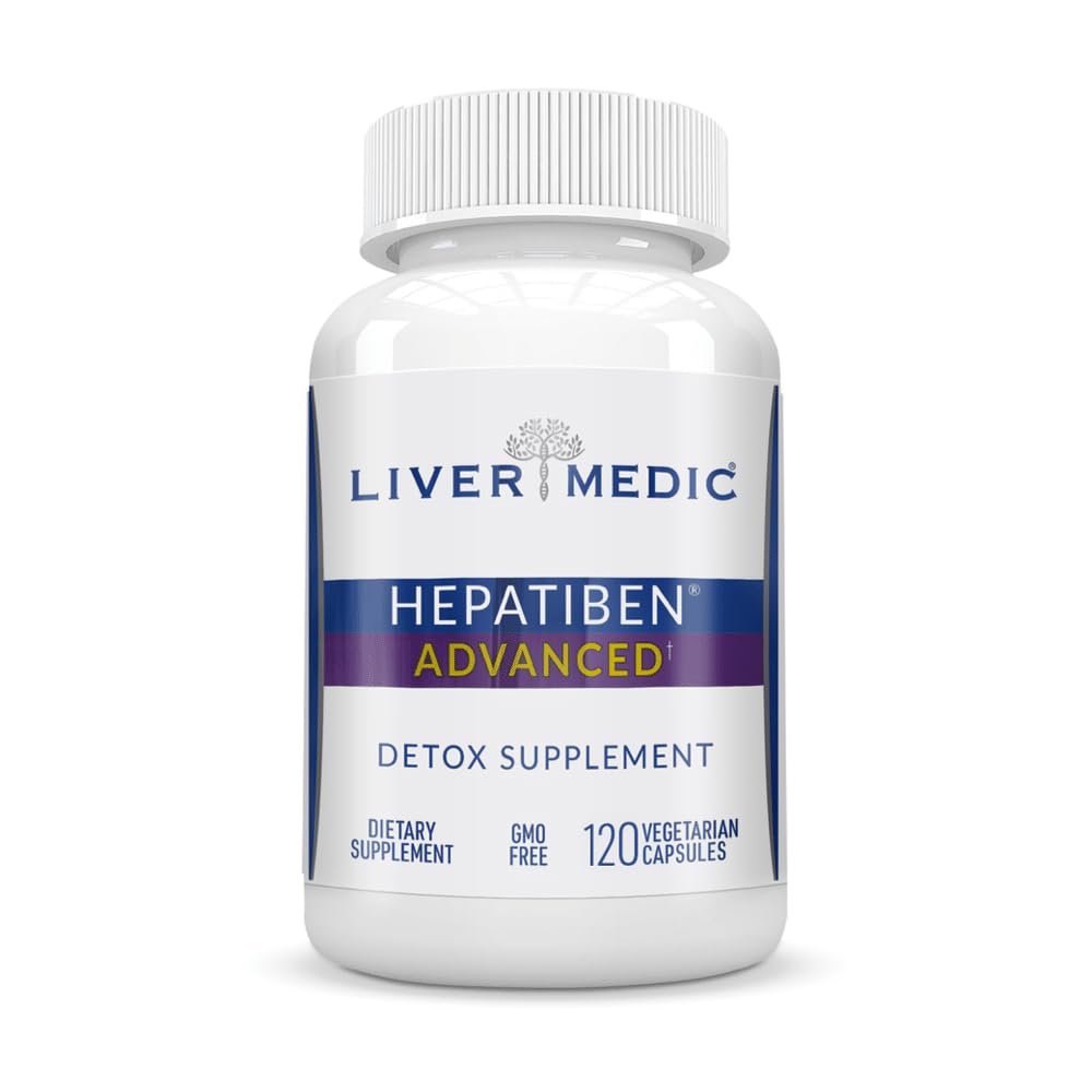 Hepatiben Liver Detox Cleanse All Natural Supplement with Milk Thistle, Silybin, NAC, Choline, MSM, Turmeric, Berberine, Glutathione Alfa Lipoic Acid Vegan NonGMO 120 Capsules 1500 mg