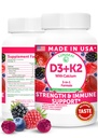 Lunakai USA, D3 K2 Gummies withdis - 3in-1 Daily Vegan Supplement for Bone & Immune Support for Women, Men & Kids, 60ct