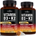 NEW AGE Vitamin D3 5.000 IU + K2 MK-7 100 mcg - 2-in-1 Bone, Immune & Heart Support, Easy to Swallow, Non-GMO - 120 Capsules