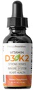 Herbal Beslenme Organik Vitamin D3 K2 Drops - 5000 IU D3 + 6306 MK7 K2 - 270 Hizmet, Vegan, Sıvı Tamam Üstün Teslimat - Bone, Heart, Immune & Mood Support – Peppermint Flavor