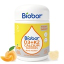 Biobor Vitamin D3 K2 Gummies withuba, 2000 IU D3 & 200 mcg K2 (MK-7) & 200 mgelli, No Sugar eklendi, Sağlıklı Bones & Immune Health, Gluten Free Count, GMO Free, Sarı Peach, 60