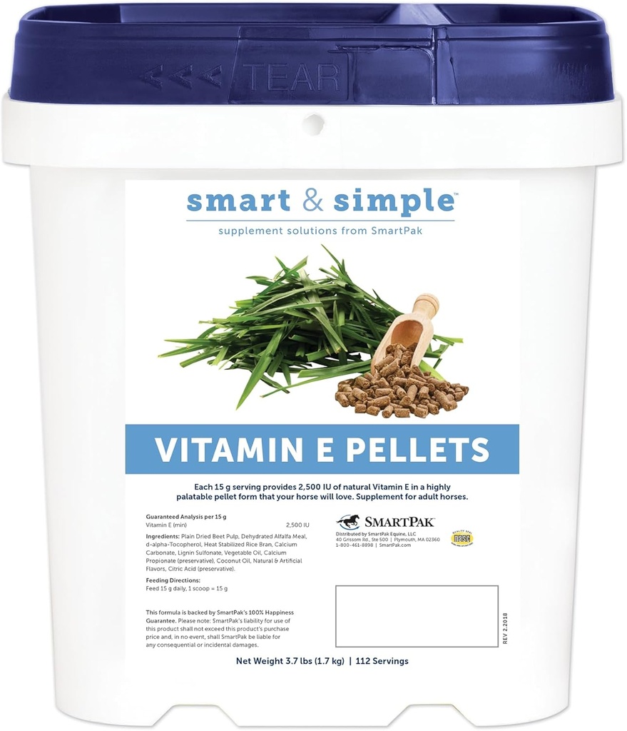 Akıllı ve Basit Vitamin EVPNs | At SupplementkWs | Vitamin E for Horses | Immune Support | Ultrasonik Form for Easy Feeding | 112 Servisler | 3.7 LBhopper