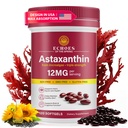 Astaxanthin 12mg - Haematococcus Pluvialis'den Doğal Astaxanthin, Eye, Skin, Joint & Immune Support (120)