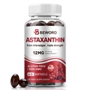 BEWORD Astaxanthin 12mg with MCT Oil, 60/120 Softgels 2Month Supply | Premium Antioksi Supplements | Natural Microalgae, Triple Strength | Supports Skin & Eye Health | Non-GMO, Gluten & Soy-Free