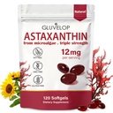 Astaxanthin 12 mg, Premium Astaxanthin Antioksi Supplements, Supports Eye, Skin, Immune, Internal Circulation, Fresh Microalgae Source, Triple Strength, Non-GMO, 4 Ay Supply, 120 Softgels