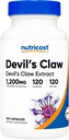 Nutricost Devils Claw 1200 mg Equivalent, 120 Capsules - Veggie Caps, Non-GMO, Gluten Free ve Vegetarian Friendly